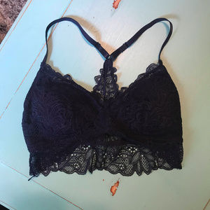 Padded Navy Lace Bralette